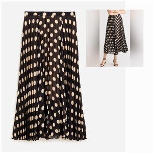 J. Crew Black and Cream Polka Dot A-Line Skirt